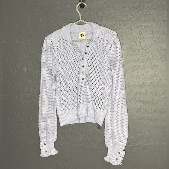 Free People Snowdrift Pullover Boucle Sweater in Peri Ice - Picture 5 of 9